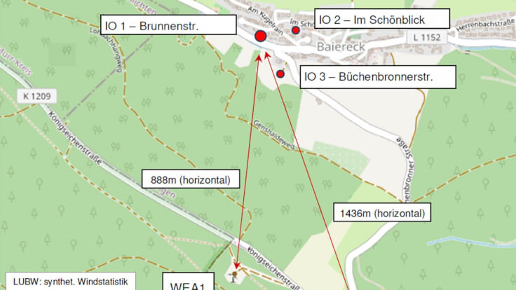 Uhingen - Windpark Königseiche: Finales DEKRA-Gutachten bestätigt Überschreitung